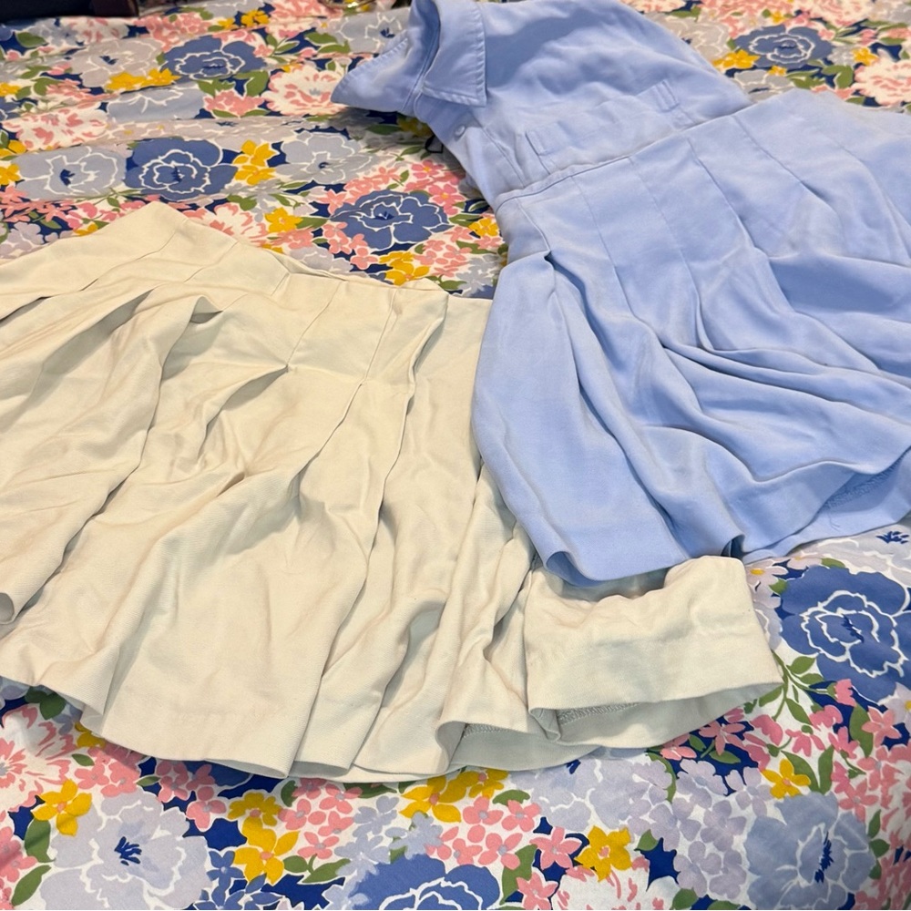 Zara Kids Matching Set in Light Blue and Cream